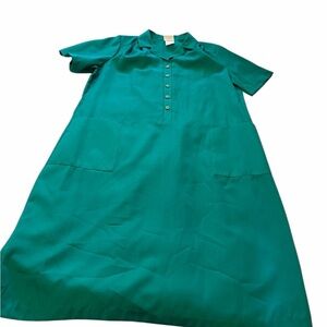 Vintage Touch Class Green Dress Shift Dress-Size Large-Made in Canada